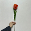 Artificial Frilly Orange Parrot Tulip Stem