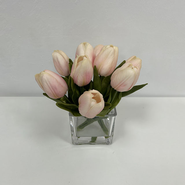 Artificial Blush Pink Tulip Stem Bundle
