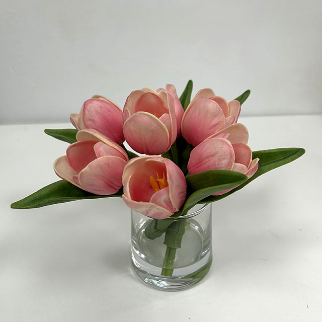 Artificial Open Tulip Stem Bundle Blush Pink