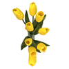 Artificial Bright Yellow Real-Touch Tulip Stem Bundle