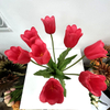 Artificial Deep Red Real-Touch Tulip Stem Bundle