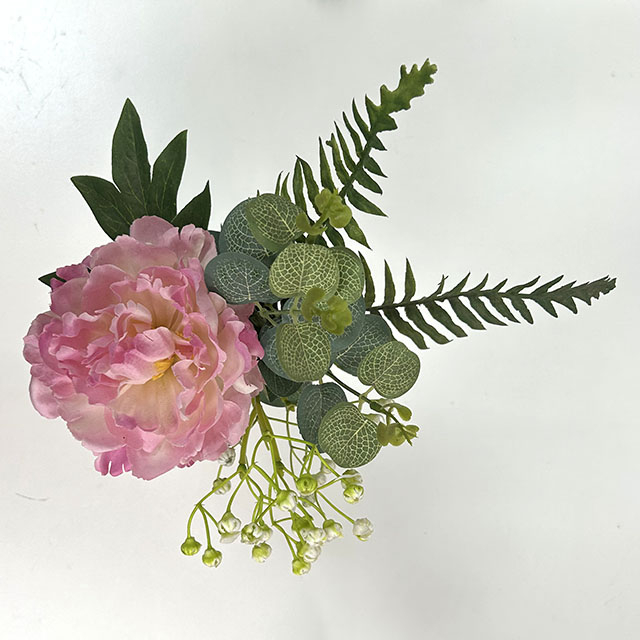 Artificial Flower Stem Pink Peony Mixed Greenery
