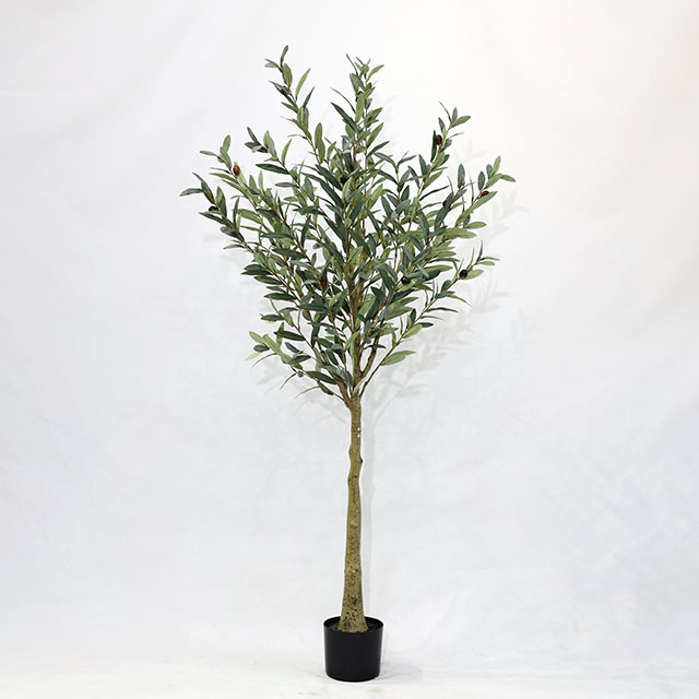 Artificial Olive Tree (Faux Mediterranean Olive Tree with Lifelike Olives & Textured Trunk)