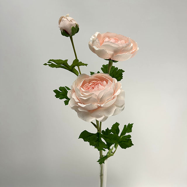 Single Stem Artificial Ranunculus, Blush Pink