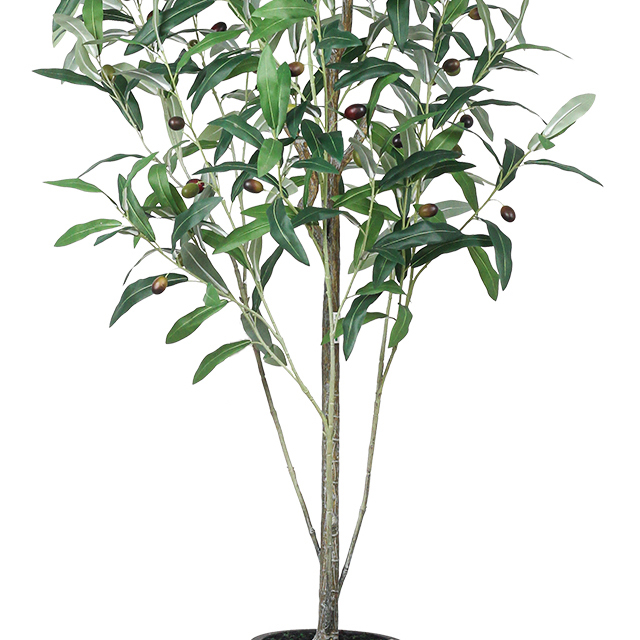 Artificial Olive Tree with Fruits in Black Plastic Pot