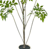 Tree Artificial 47inch Faux Ficus Tree with Realistic Smooth And Shiny Leaves With White Flower Pots Fake Trees Indoor Outdoor