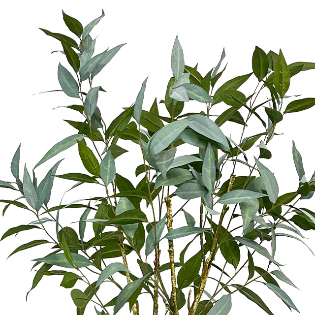 Faux Willow Eucalyptus Tree, Premium Artificial Indoor Tree Stands 59inch Tall with Lifelike-Leaves & Hand Painted Trunk