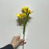 3-Head Single Stem Artificial Daffodil, Bright Yellow with Orange Ruffled Center