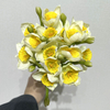 Artificial White Freesia Bouquet, Cream White with Bright Yellow Center
