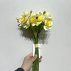 Artificial Daffodil Bouquet, Cream White with Yellow-Orange Ruffled Center