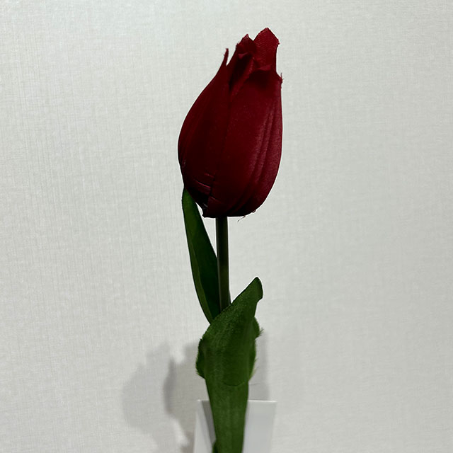 Artificial Deep Red Tulip Stem
