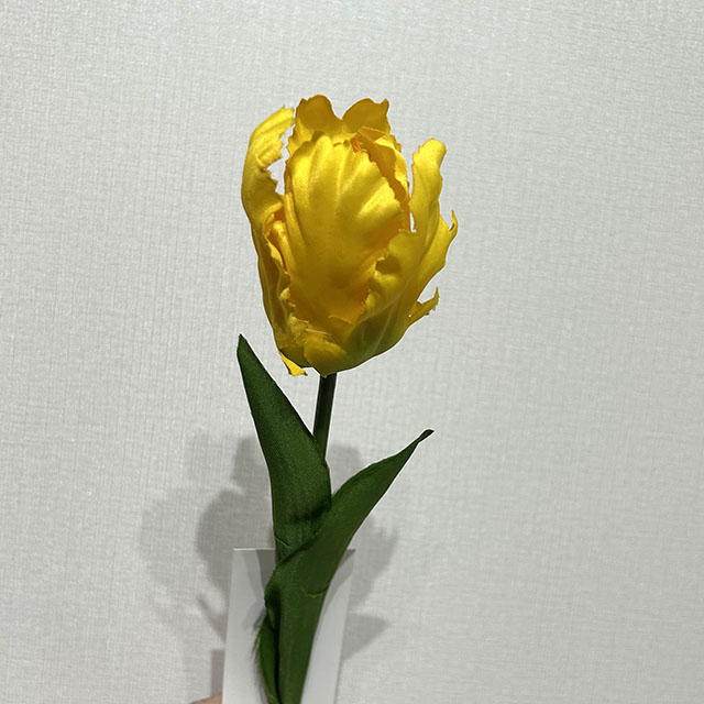 Artificial Frilly Bright Yellow Tulip Stem