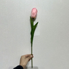 Artificial Two-Tone Pink & Peach Tulip Stem, Long Stem with Foliage