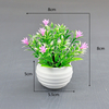 Potted bloom: 8cm Mini Artificial Mixed Flower & Grass Potted Plant (White/Black Pot)