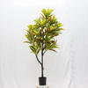 Artificial Croton Tree (Faux Codiaeum variegatum Tree with Iconic Variegated Tropical Leaves)