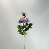 3-Head Single Stem Artificial Garden Rose, Dusty Lavender Purple
