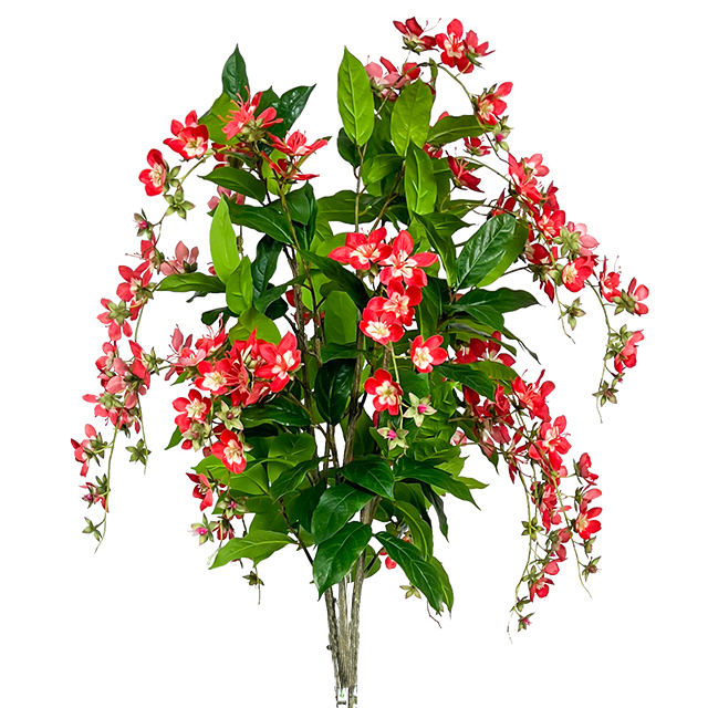 60inch Rose Red Flowers Artificial Fake Wisteria Trees In Nursery Pot,Indoor Outdoor Greenery Tall Faux Floor Floor Plants