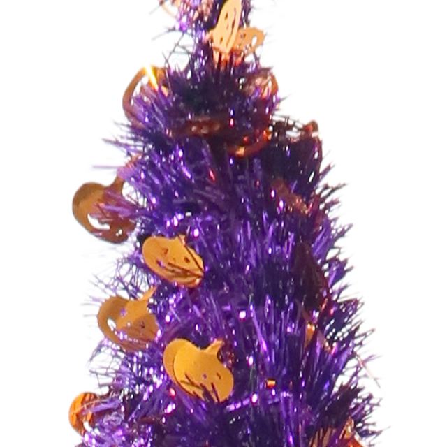 Artificial 60-inch Halloween Golden Pumpkin Purple Tree Decoration - Party Setting Prop