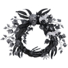 Halloween 24-inch Artificial Skull Wreath Creepy Gothic Decor