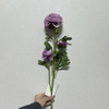 3-Head Single Stem Artificial Ranunculus, Lavender Purple Ombré.