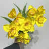 Artificial Yellow Daffodil Bouquet, Bright Yellow with Orange-Ruffled Center