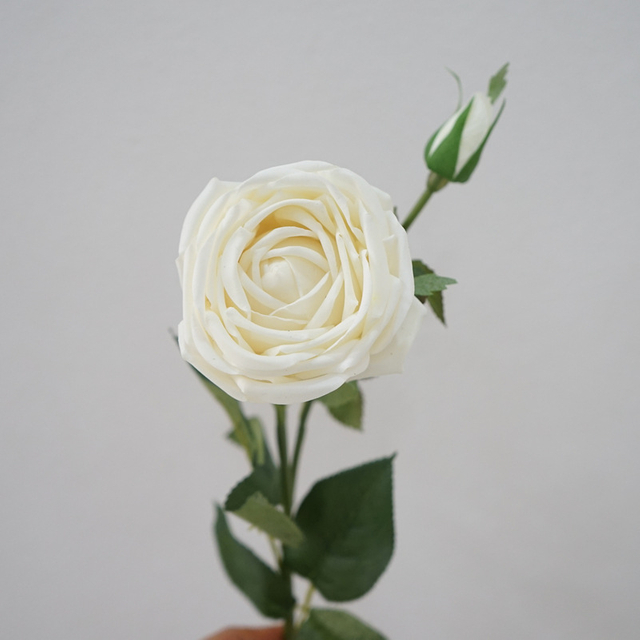 Artificial Single Rose with Bud Stem Bundle (6 Color Options)