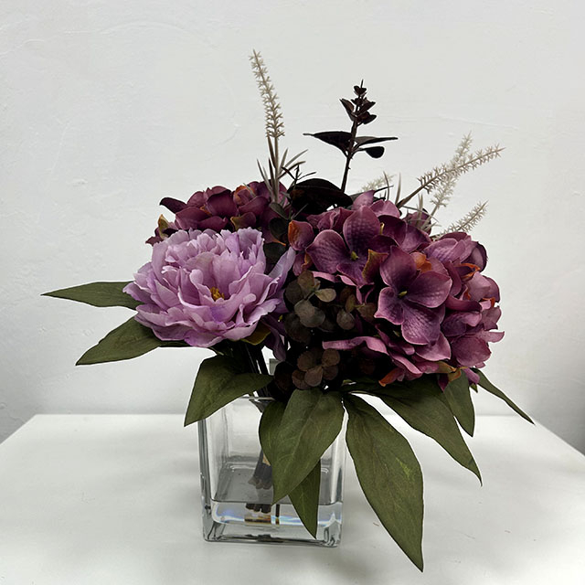 Artificial Mauve Purple Peony & Hydrangea Mixed Bouquet