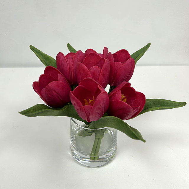 Artificial Tulip Stem Bundle Deep Magenta 