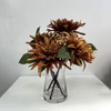 Artificial Flower Bouquet Vintage Brown Dahlia