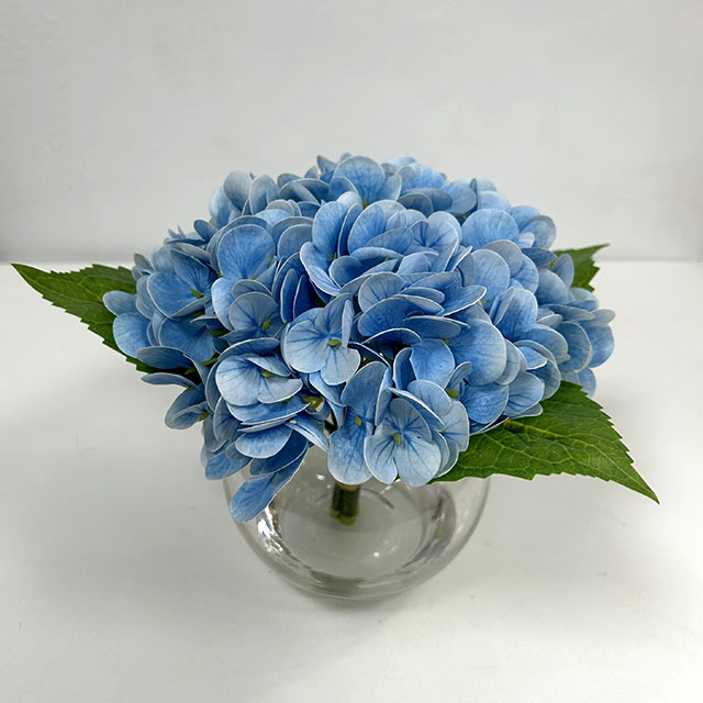Artificial Real-Touch Sky Blue Hydrangea Stem Bundle