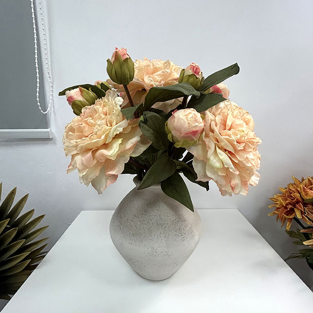 Artificial Flower Stem Pink Ombre Peony