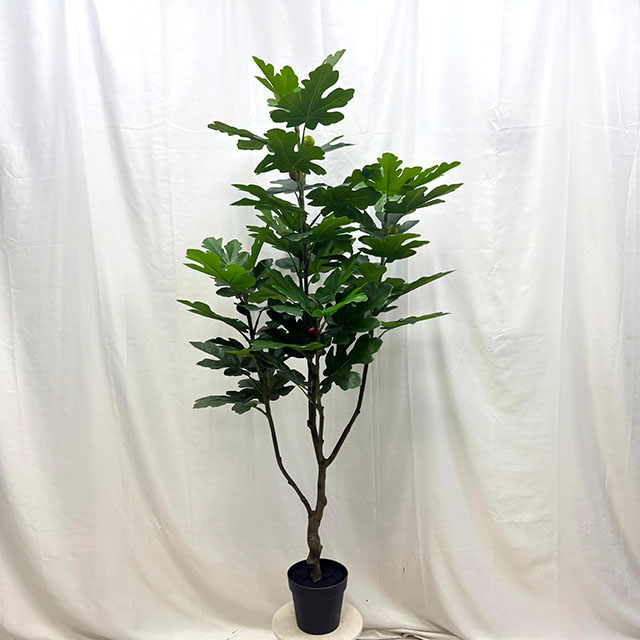 Artificial Fig Tree (Faux Ficus carica Tree with Lifelike Figs & Lush Evergreen Foliage)