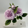 3-Head Single Stem Artificial Garden Rose, Dusty Lavender Purple