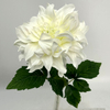 Single Head Artificial Dahlia, Pure White 