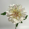 Single Head Artificial Dahlia, Creamy White with Blush Pink Edges