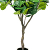 Faux Fiddle Leaf Fig Tree 59inch - Tall Green Silk Artificial Plant Potted Fake Fig Tree for Home Office Corner Decor Indoor