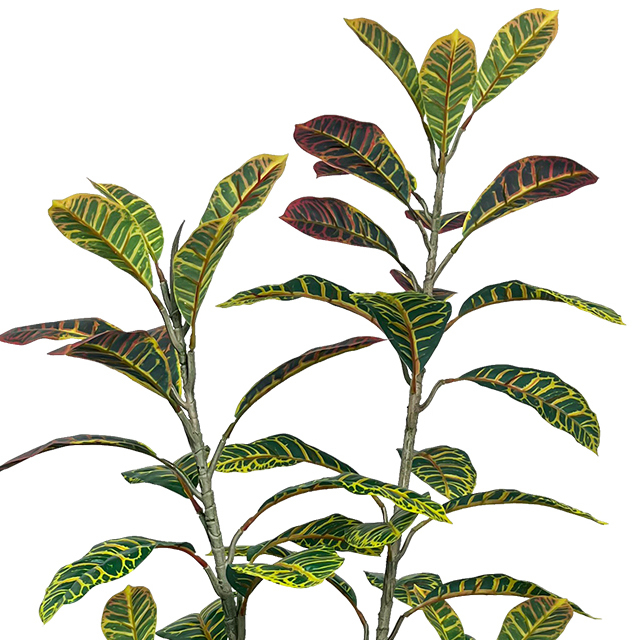 Artificial 59inch Tree Faux Croton Tree Colorful Leaves Faux Plant Artificial Croton Plant Potted Fake Plants 