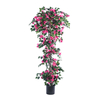 Artificial Bougainvillea Tree with Flowers, Bright Flowers in Plastic Pot, Imitation Flowering Tree