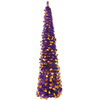 Artificial 60-inch Halloween Golden Pumpkin Purple Tree Decoration - Party Setting Prop