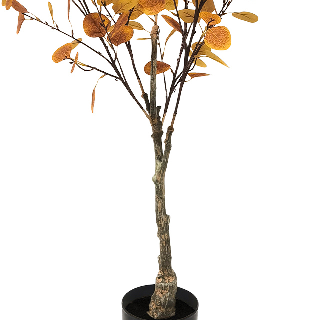 Simulated autumn leaf eucalyptus, indoor simulated eucalyptus potted decorative green plants, various styles with plastic pots