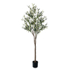 Artificial 71inch Olive Tree, Faux Plant in Pot, Faux Olive Branch and Fruit