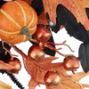 Halloween 26 Inch Artificial Wreath Ornaments Front Door Window Hanging Decoration Pumpkin Maple Leaf