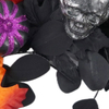 Artificial 26-inch Halloween Front Door Wreath with Skull Pumpkin Maple Leaves and Berries