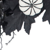 Artificial 28inch Black Rose Garland with Skull for Halloween Decoration