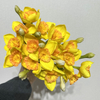 Artificial Yellow Daffodil Bouquet, Bright Yellow with Orange Ruffled Center.
