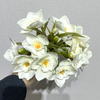 Pure White with Yellow Center,Artificial White Daffodil Bouquet
