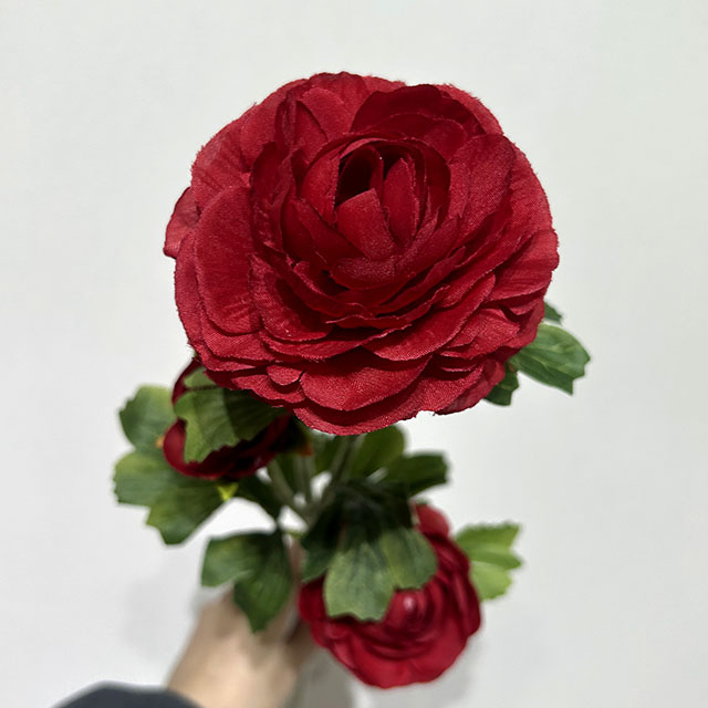 Artificial Deep Red Ranunculus Stem