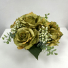Artificial Vintage Olive Green Rose & Hydrangea Mixed Bouquet