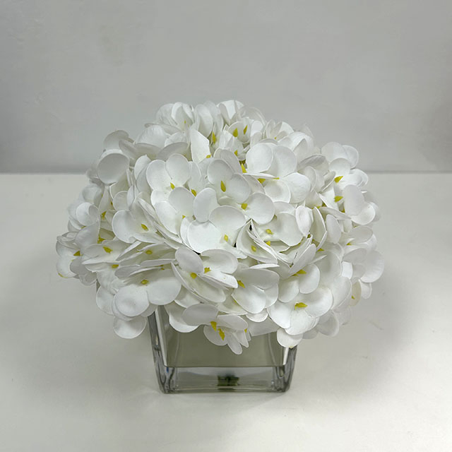 Artificial Pure White Hydrangea Stem Bundle