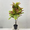 Artificial Croton Tree (Faux Codiaeum variegatum Tree with Iconic Variegated Tropical Leaves)